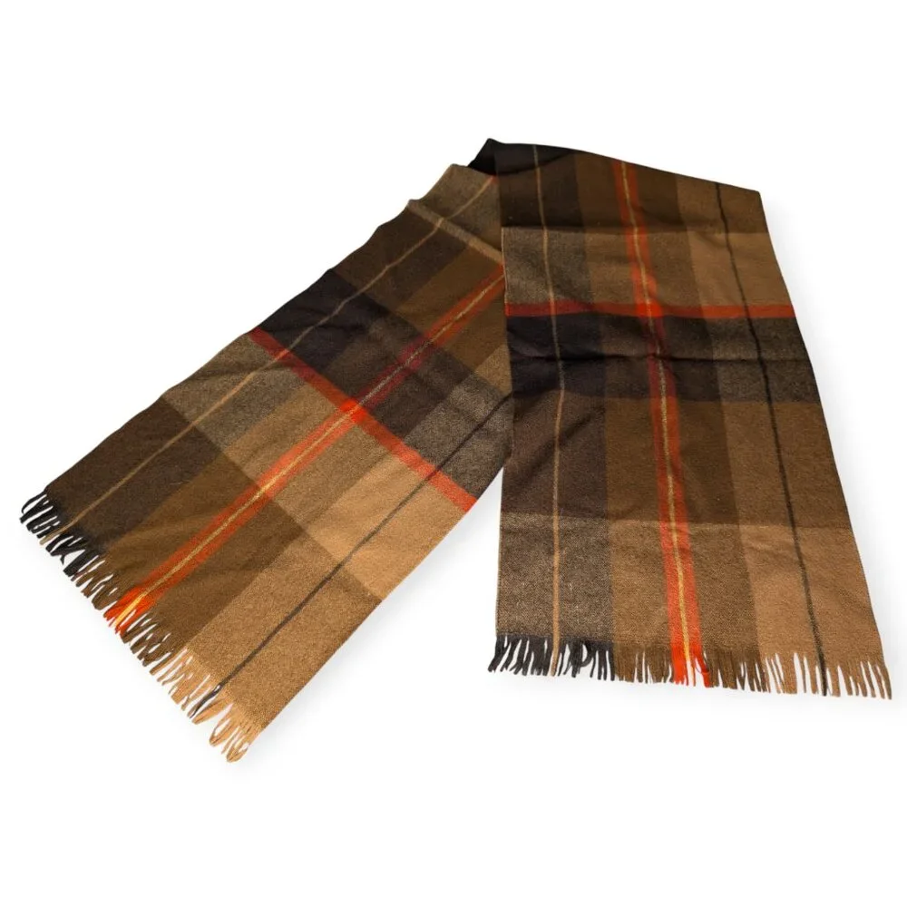 Vintage Stix Baer & Fuller 100% Merino Wool Handwoven Men's Scarf with Fringe